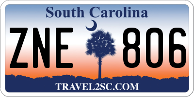 SC license plate ZNE806