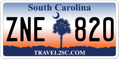 SC license plate ZNE820