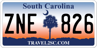 SC license plate ZNE826