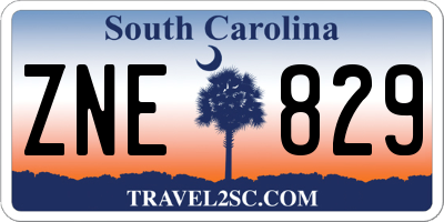 SC license plate ZNE829