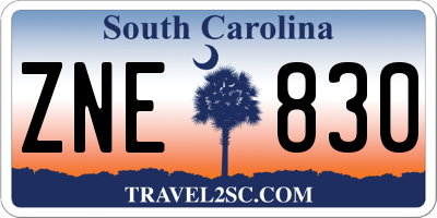 SC license plate ZNE830