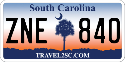 SC license plate ZNE840