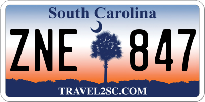 SC license plate ZNE847