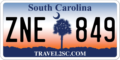 SC license plate ZNE849