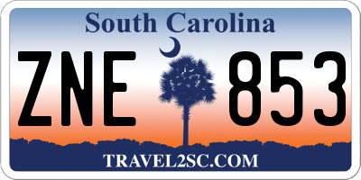 SC license plate ZNE853