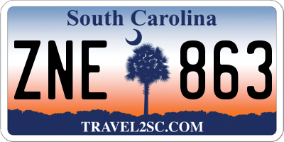 SC license plate ZNE863