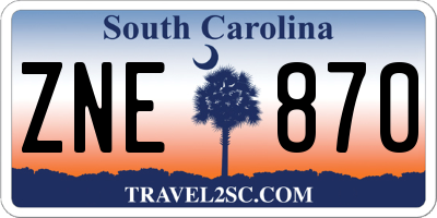 SC license plate ZNE870