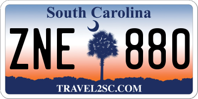 SC license plate ZNE880