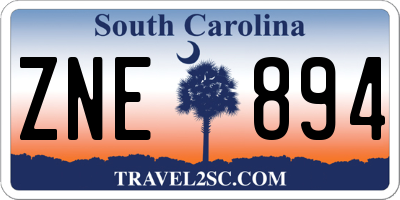 SC license plate ZNE894
