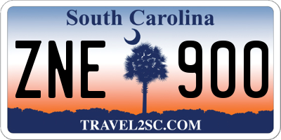 SC license plate ZNE900