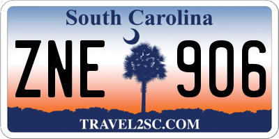 SC license plate ZNE906