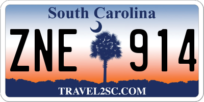 SC license plate ZNE914