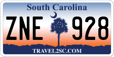 SC license plate ZNE928