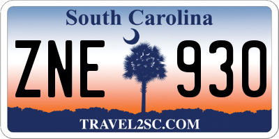 SC license plate ZNE930