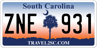 SC license plate ZNE931