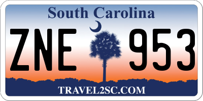 SC license plate ZNE953