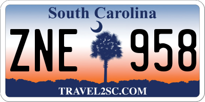 SC license plate ZNE958