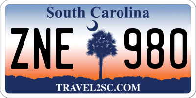 SC license plate ZNE980