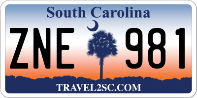 SC license plate ZNE981