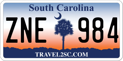 SC license plate ZNE984