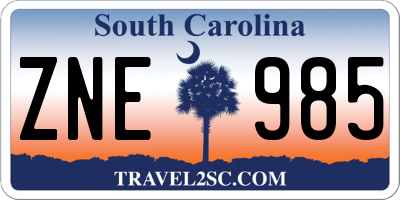 SC license plate ZNE985