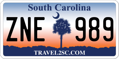 SC license plate ZNE989