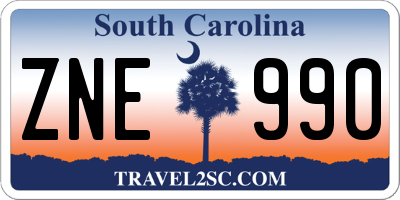SC license plate ZNE990