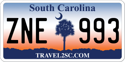 SC license plate ZNE993