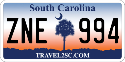 SC license plate ZNE994