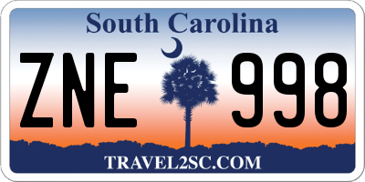 SC license plate ZNE998