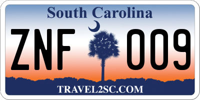 SC license plate ZNF009