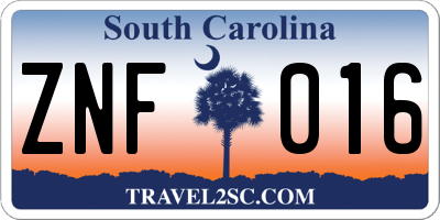 SC license plate ZNF016
