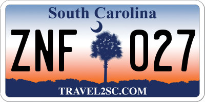 SC license plate ZNF027