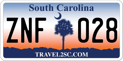SC license plate ZNF028