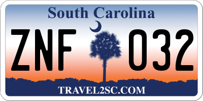 SC license plate ZNF032