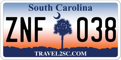 SC license plate ZNF038