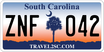 SC license plate ZNF042