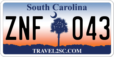 SC license plate ZNF043