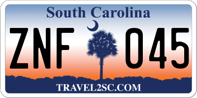 SC license plate ZNF045