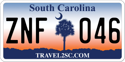 SC license plate ZNF046