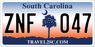 SC license plate ZNF047