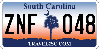 SC license plate ZNF048