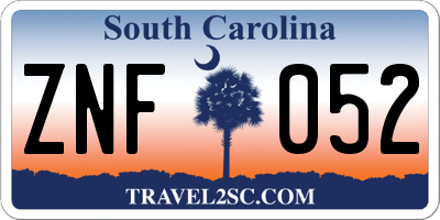 SC license plate ZNF052