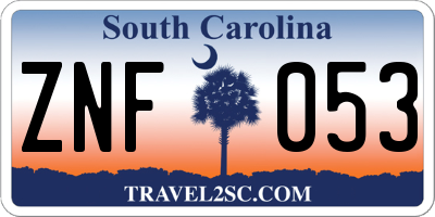 SC license plate ZNF053