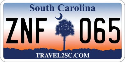SC license plate ZNF065