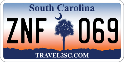 SC license plate ZNF069