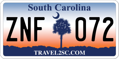 SC license plate ZNF072