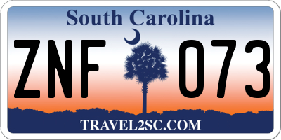 SC license plate ZNF073