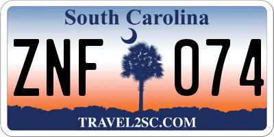 SC license plate ZNF074