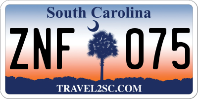 SC license plate ZNF075
